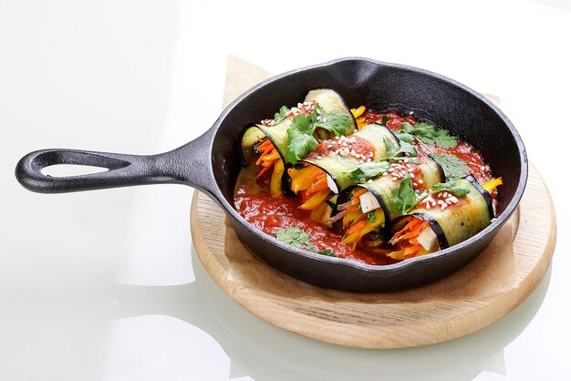 Zbliżenie na smażoną potrawę